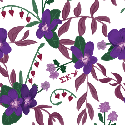 Sigma Kappa Wild Violet  hand-drawn pattern 