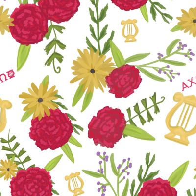 Alpha Chi Omega Carnation Floral Print in detail view