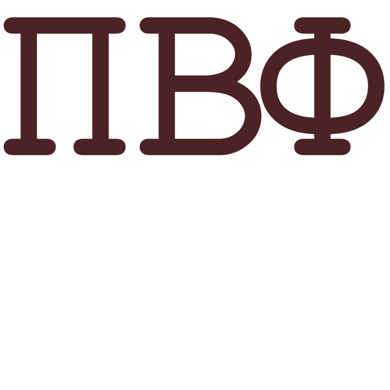 Pi Phi Greek Letters in Burgundy