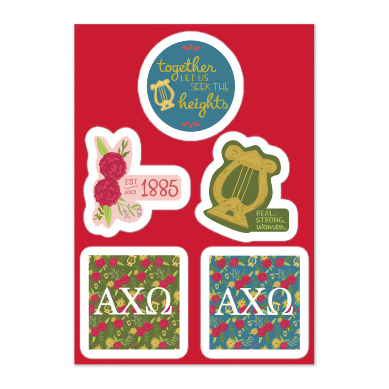 Alpha Chi Omega Sorority Sticker Sheet