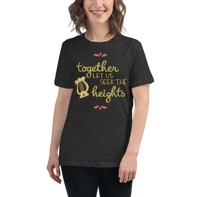 Alpha Chi Omega Heights Relaxed T-Shirt in gray on model