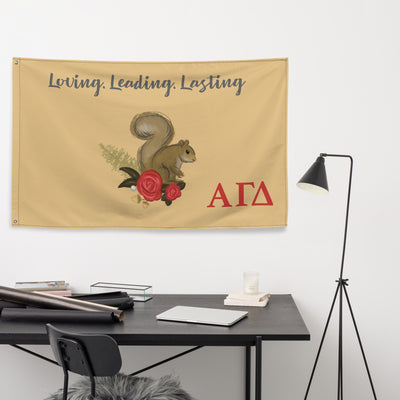 Loving, Leading, Lasting Alpha Gam Flag