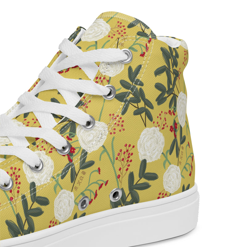 Chi Omega Carnation Floral High Tops in detail view