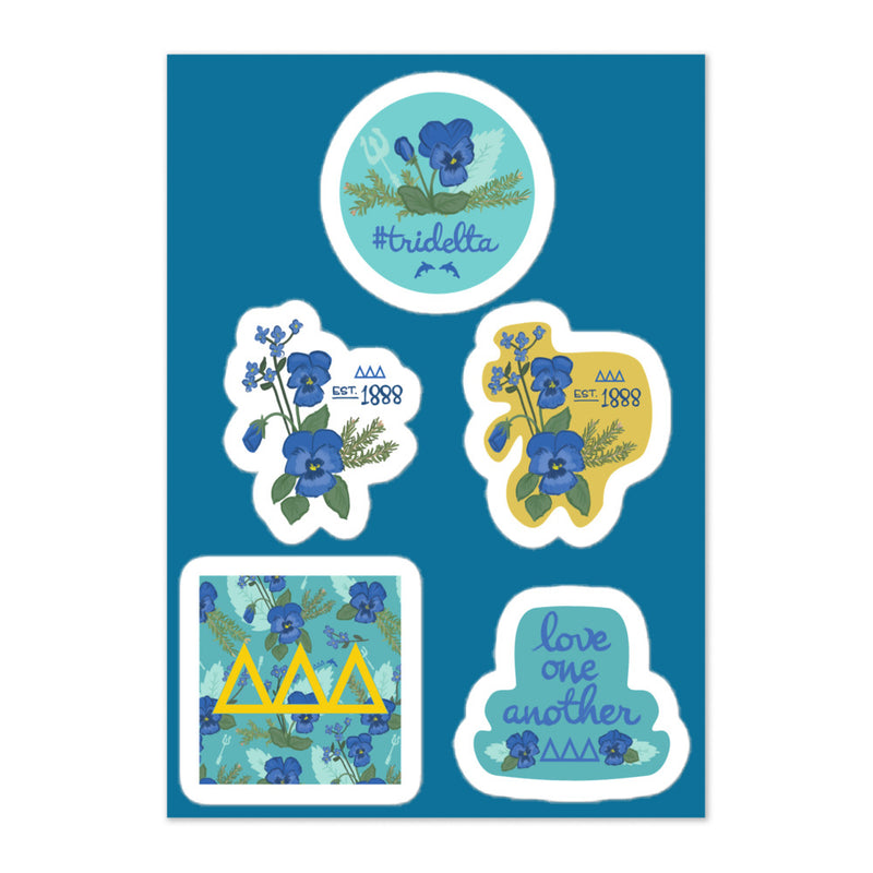 Tri Delta Sorority Sticker Sheet