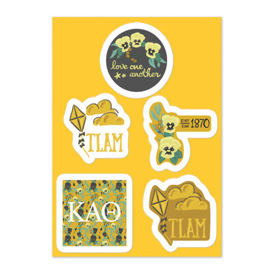 Kappa Alpha Theta sticker sheet with 5 unique designs