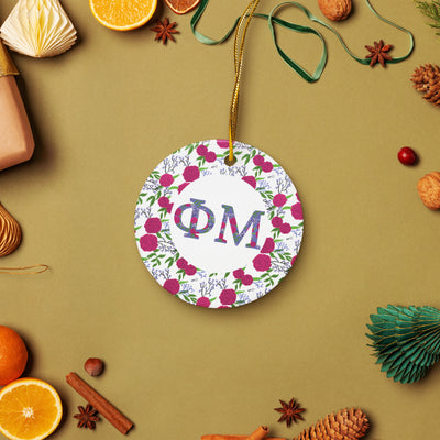 Phi Mu Holiday Ornament
