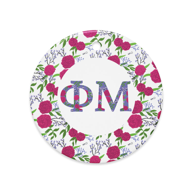 Phi Mu Holiday Ornament