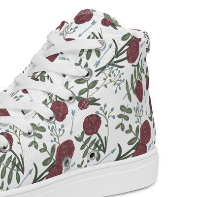 Pi Beta Phi Carnation Floral Print High Tops in detail view