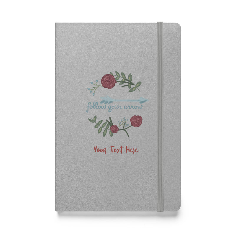 Pi Phi Follow Your Arrow Hardcover Journal in silver close up