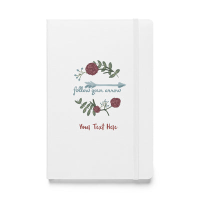 Pi Phi Follow Your Arrow Hardcover Journal in whtie close up