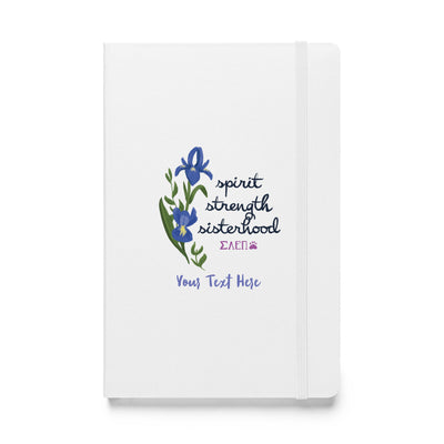 SAEPi Motto Hardcover journal shown in white in full view