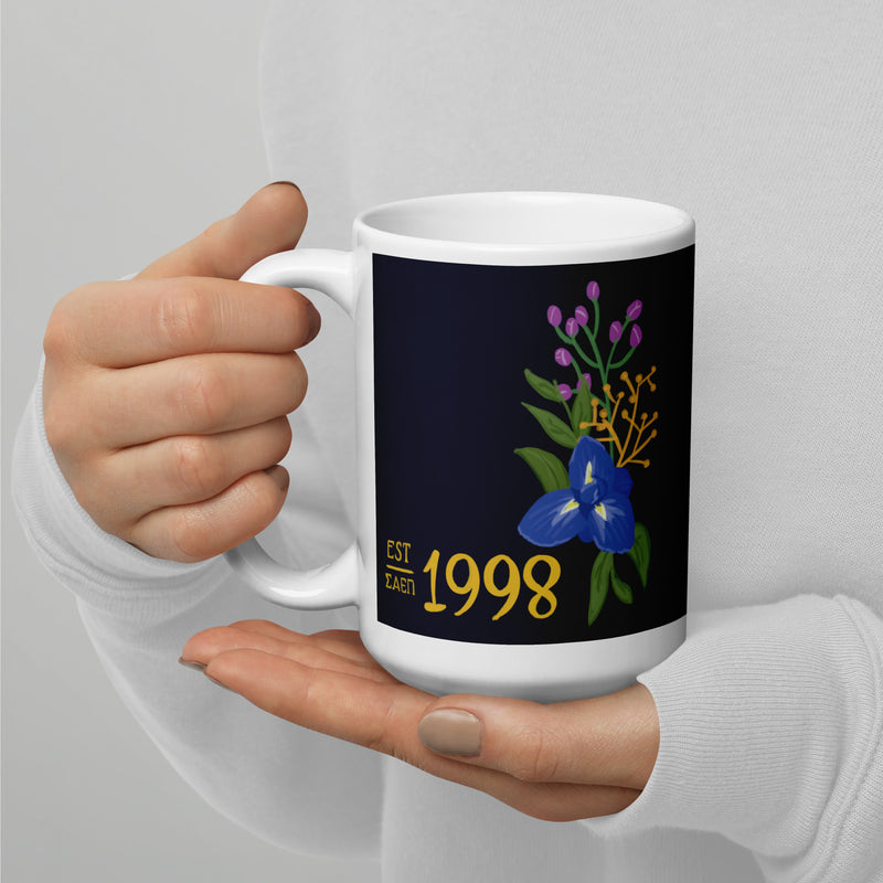 Sigma Alpha Epsilon Pi Founding Year Mug in 15 oz size with artist-drawn SAEPi design in model&