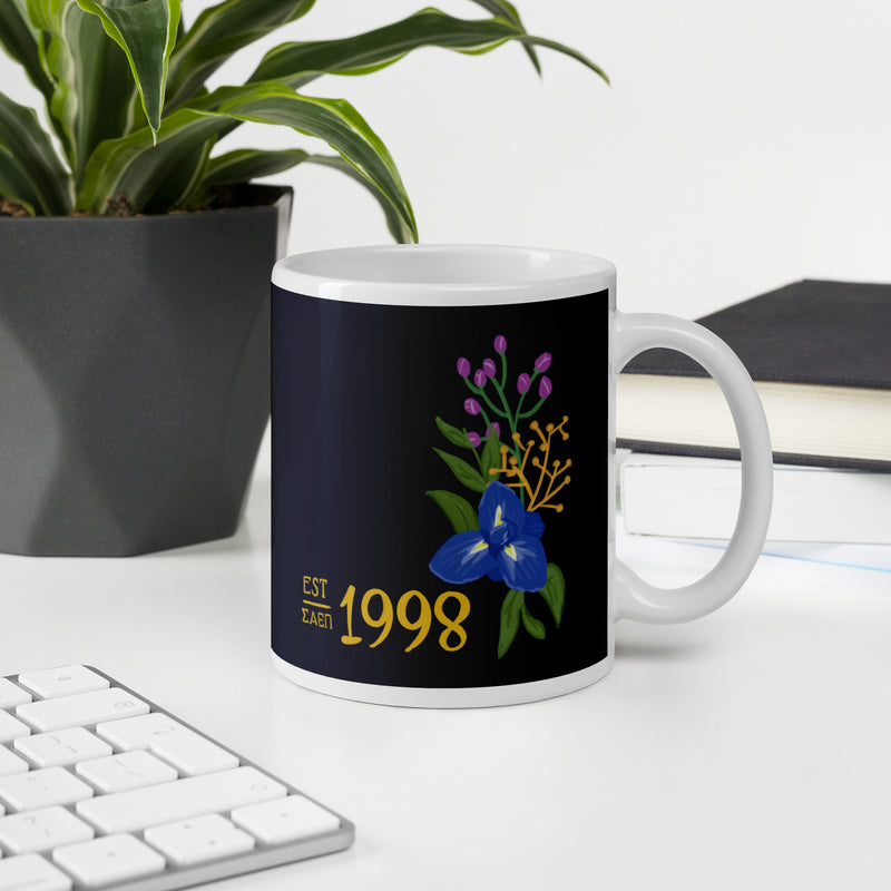 Sigma Alpha Epsilon Pi Founding Year Mug featuring an artist-drawn SAEPi design