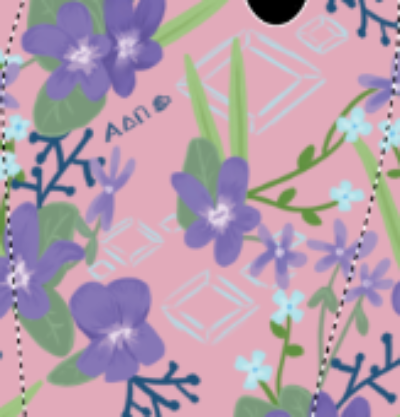 Detail view of Alpha Delta Pi Woodland Violet Print in screenshot