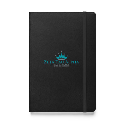 Zeta Tau Alpha Logo Seek the Noblest Hardcover Journal in black