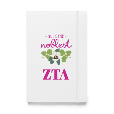 Zeta Tau Alpha Seek the Noblest Motto  Hardcover Journal in white