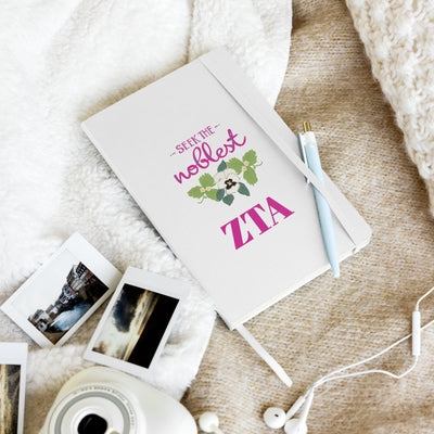 Zeta Seek the Noblest Journal in white shown in lifestyle setting