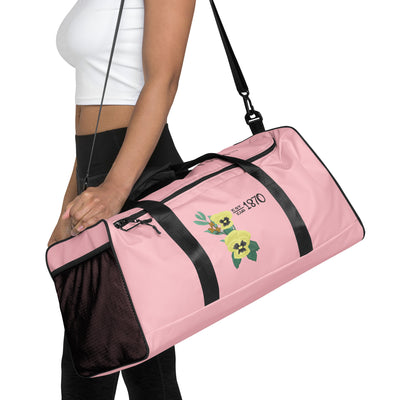 Kappa Alpha Theta Pink Duffel Bag on model