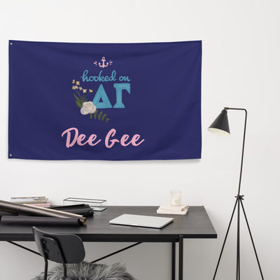 Hooked on Dee Gee Flag in office setting