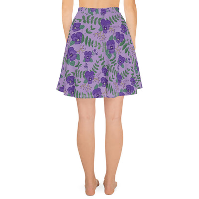 Tri Sigma Lavender Violet Print Skater Skirt in rear view