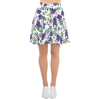 Tri Sigma Violet Floral Skater Skirt front view