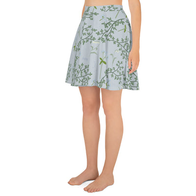 Alpha Phi Lily and Ivy Floral Skater Skirt in left side view on model