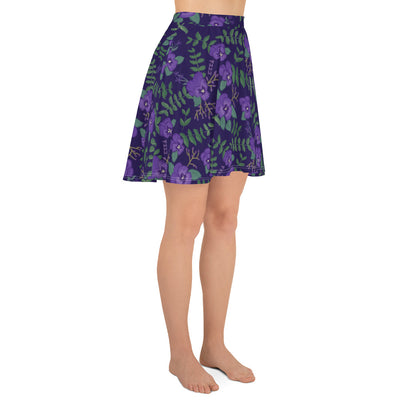 Tri Sigma Purple Violet Floral Print Skater Skirt in right side view
