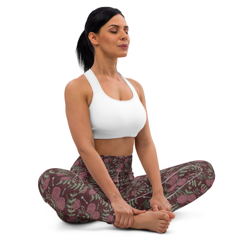Pi Beta Phi Carnation Print Yoga Leggings on yogini