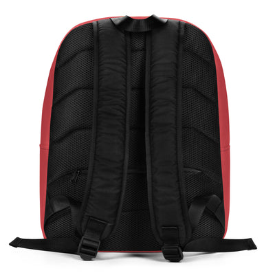 Alpha Chi Omega Red Golden Lyre Backpack showing back of bag