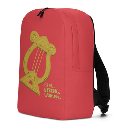 Alpha Chi Omega Red Golden Lyre Backpack in right side view