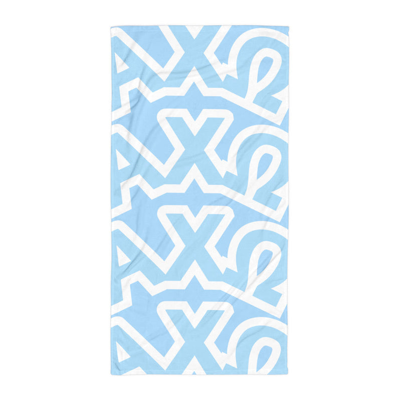 Alpha Chi Omega Beach and Bath Towel shown in full view