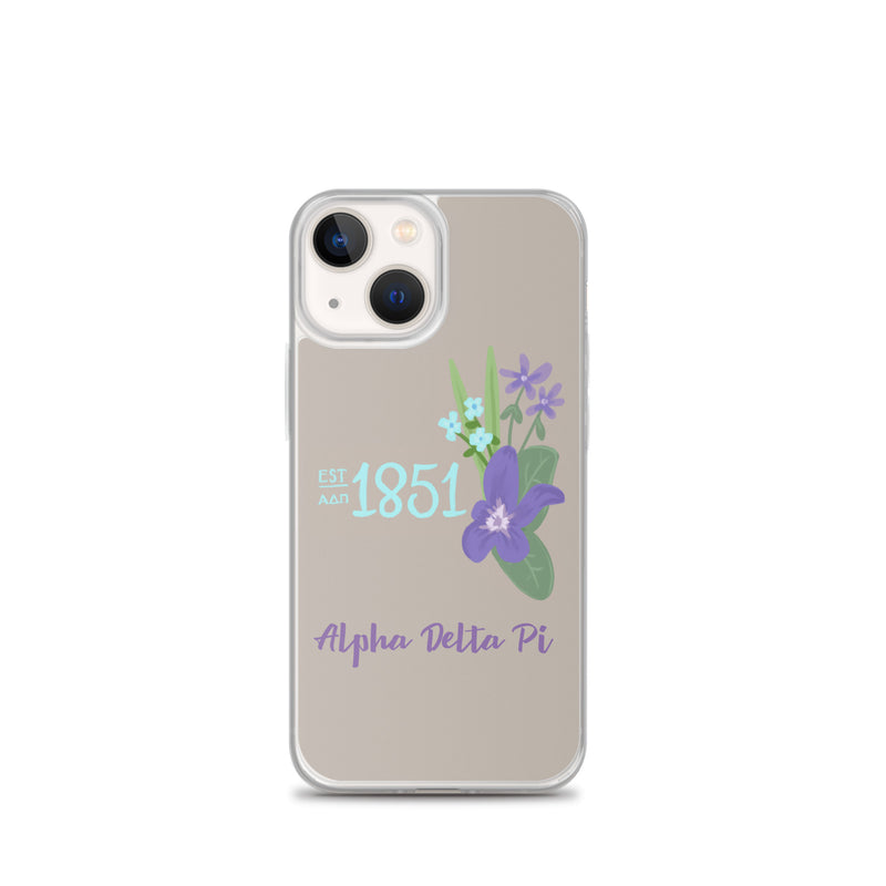 Alpha Delta Pi 1851 iPhone 13 mini Case in sand color