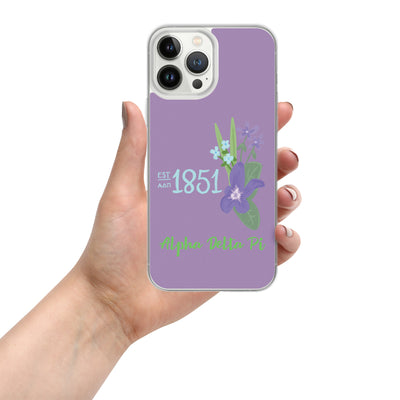 Alpha Delta Pi Sorority iPhone 13 Pro Max Case with 1851 design in woodland violet