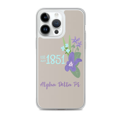 Alpha Delta Pi 1851 iPhone 14 Pro Max Case in sand color