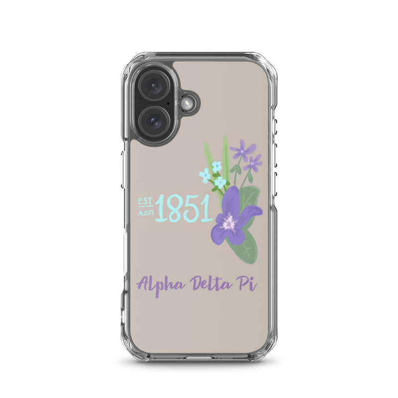 Alpha Delta Pi 1851 iPhone 16 Case in sand color