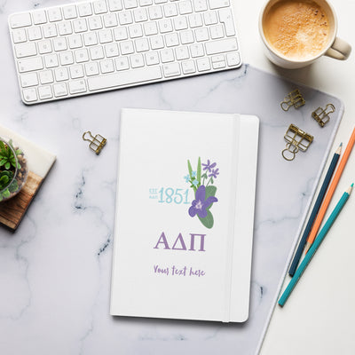 Alpha Delta Pi Sorority Journal in white with 1851 design