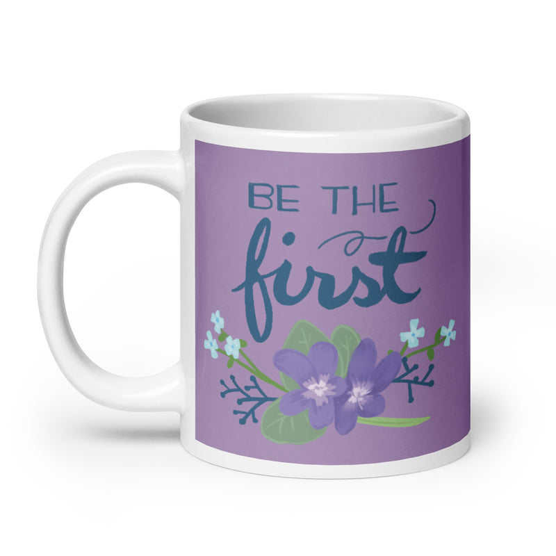 Alpha Delta Pi Sorority Mug in woodland violet in 20 oz size with handle on left