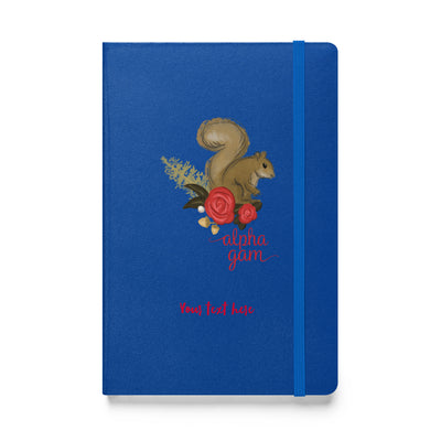 Alpha Gam Squirrel Mascot Hardcover Journal in Royal blue showing front