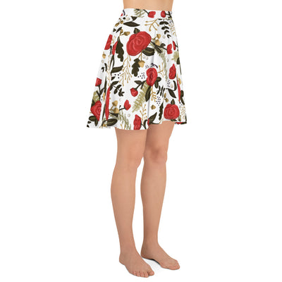 Alpha Gam Red Rose Floral Skater Skirt