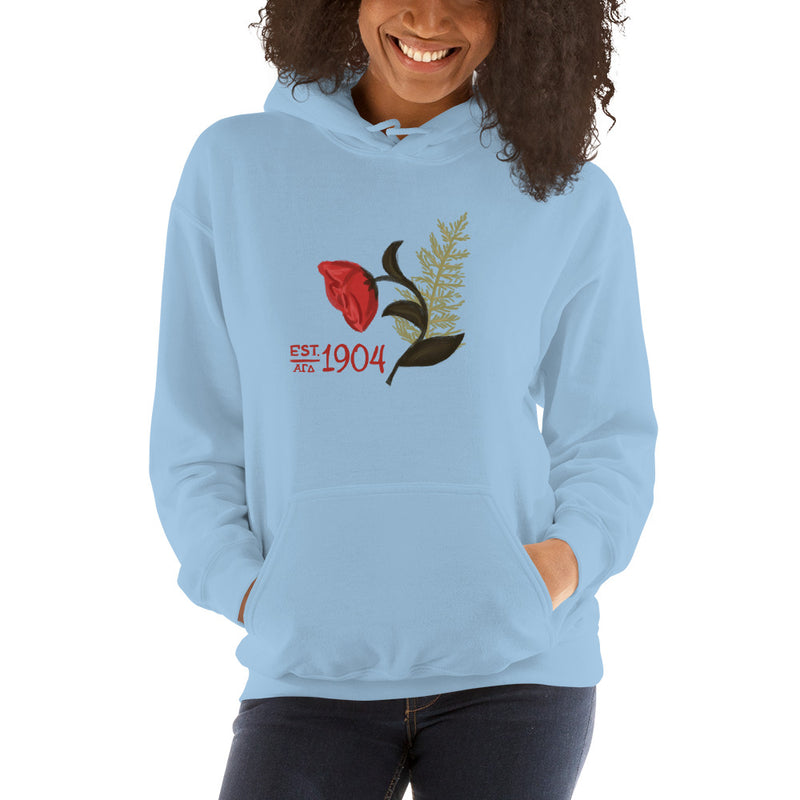 Alpha Gamma Delta Sorority Hoodie in Light Blue with 1904 design