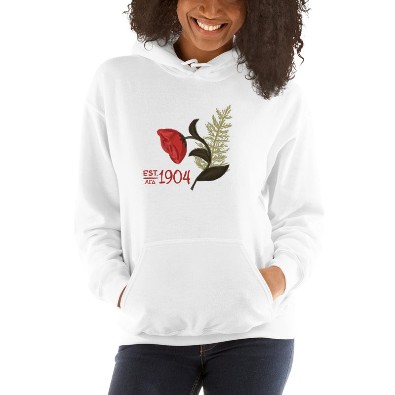 Alpha Gamma Delta Sorority Hoodie in White with 1904 design