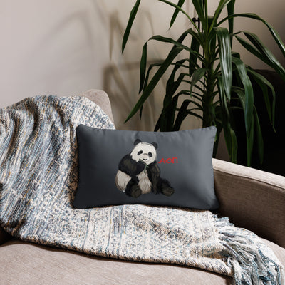 Alpha Omicron Pi Sorority Pillow in 20" x 12" lumbar pillow size with panda