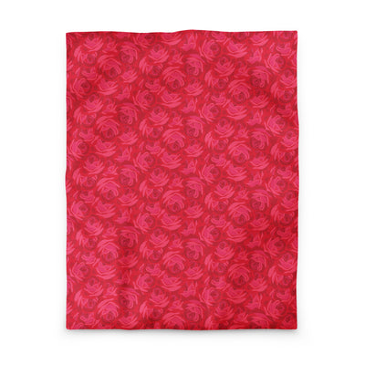 Alpha Omicron Pi Duvet Cover in rose floral print shown in Twin size