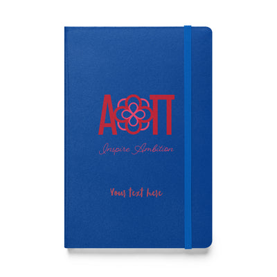 AOII Personalized Hardcover Journal in royal blue in full view