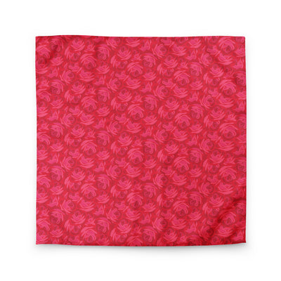 Alpha Omicron Pi Duvet Cover in rose floral print shown in Queen size