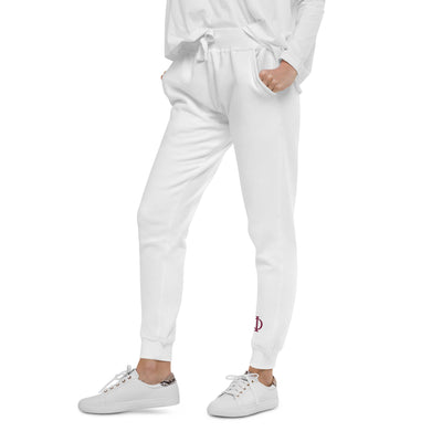 Alpha Phi Greek Letters White Sweatpants in closer side view