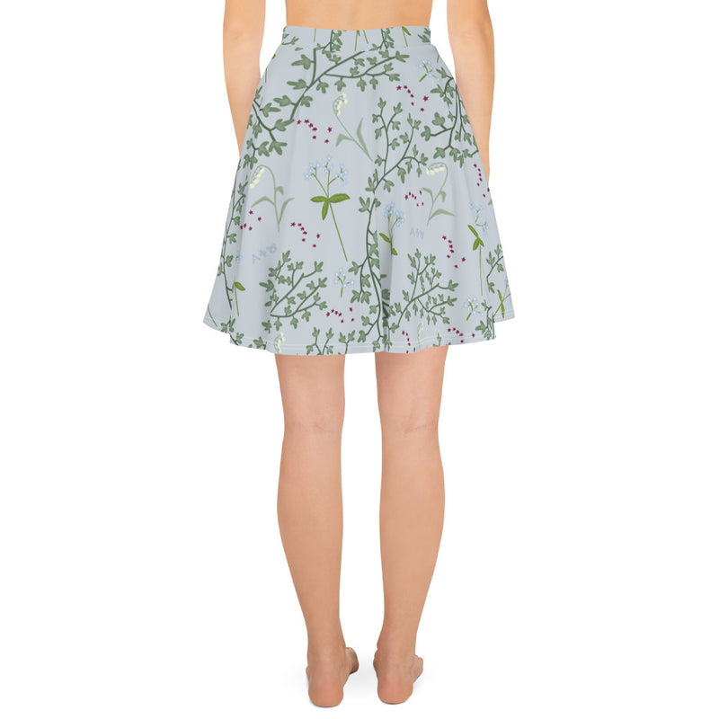 Alpha Phi Lily and Ivy Floral Skater Skirt in rear view on model