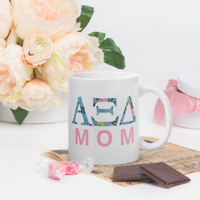 Alpha Xi Delta Mothers Day Mug in cozy setting
