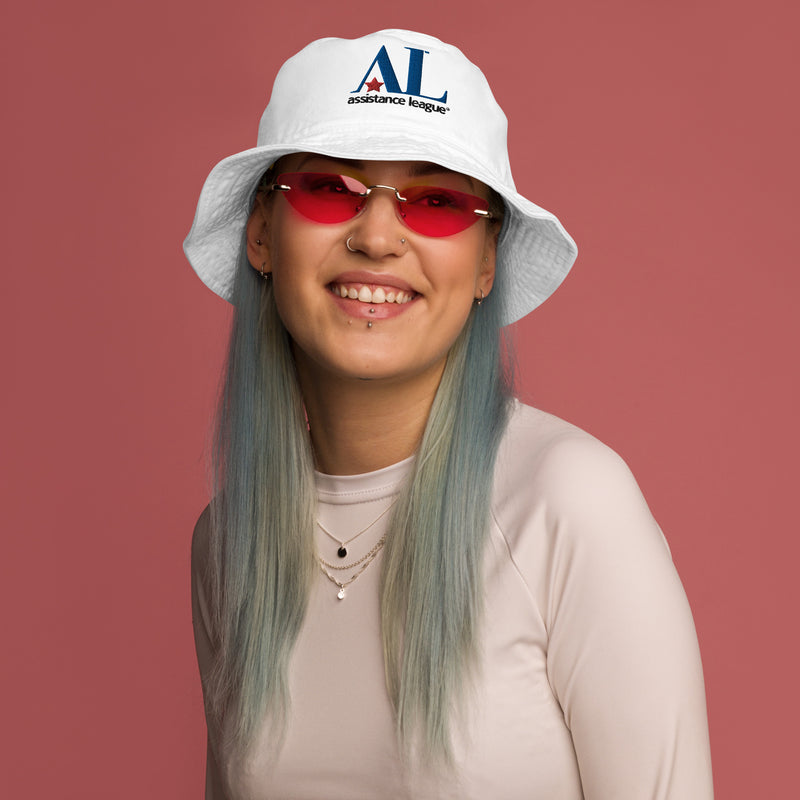 Assistance League Organic Bucket Hat on model