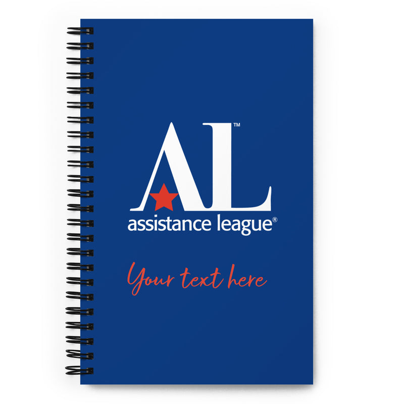 Assistance League Blue Spiral Notebook in full view